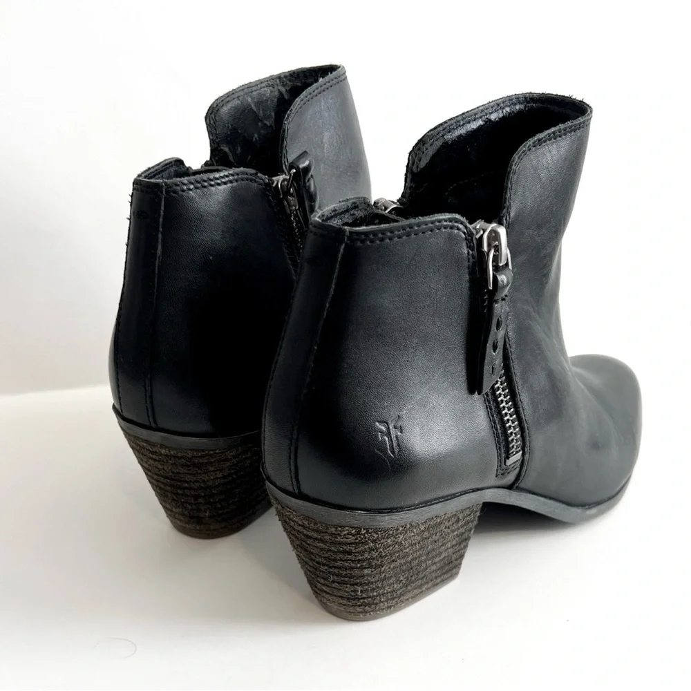 Frye Judith Double Zipper Leather Booties